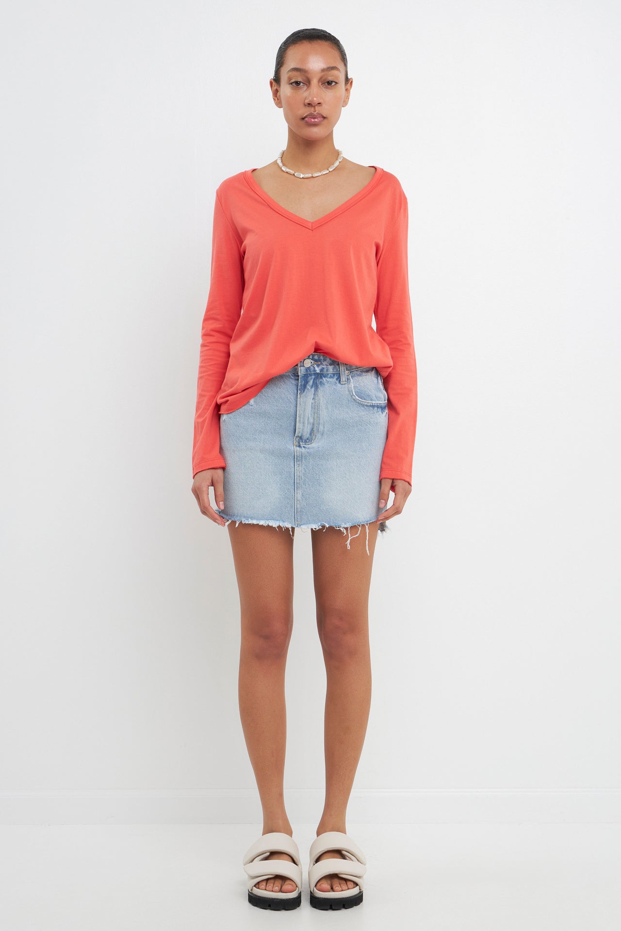 Classic Long Sleeve V Neck Tee