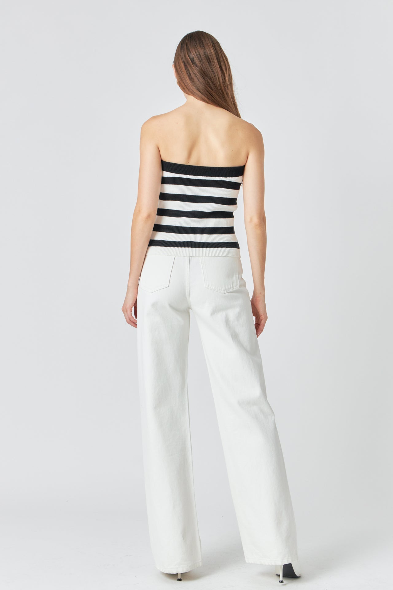Striped Strapless Top