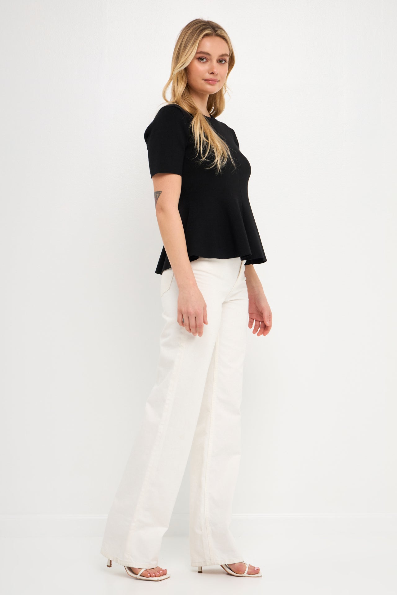 Flare Detail Knit Top