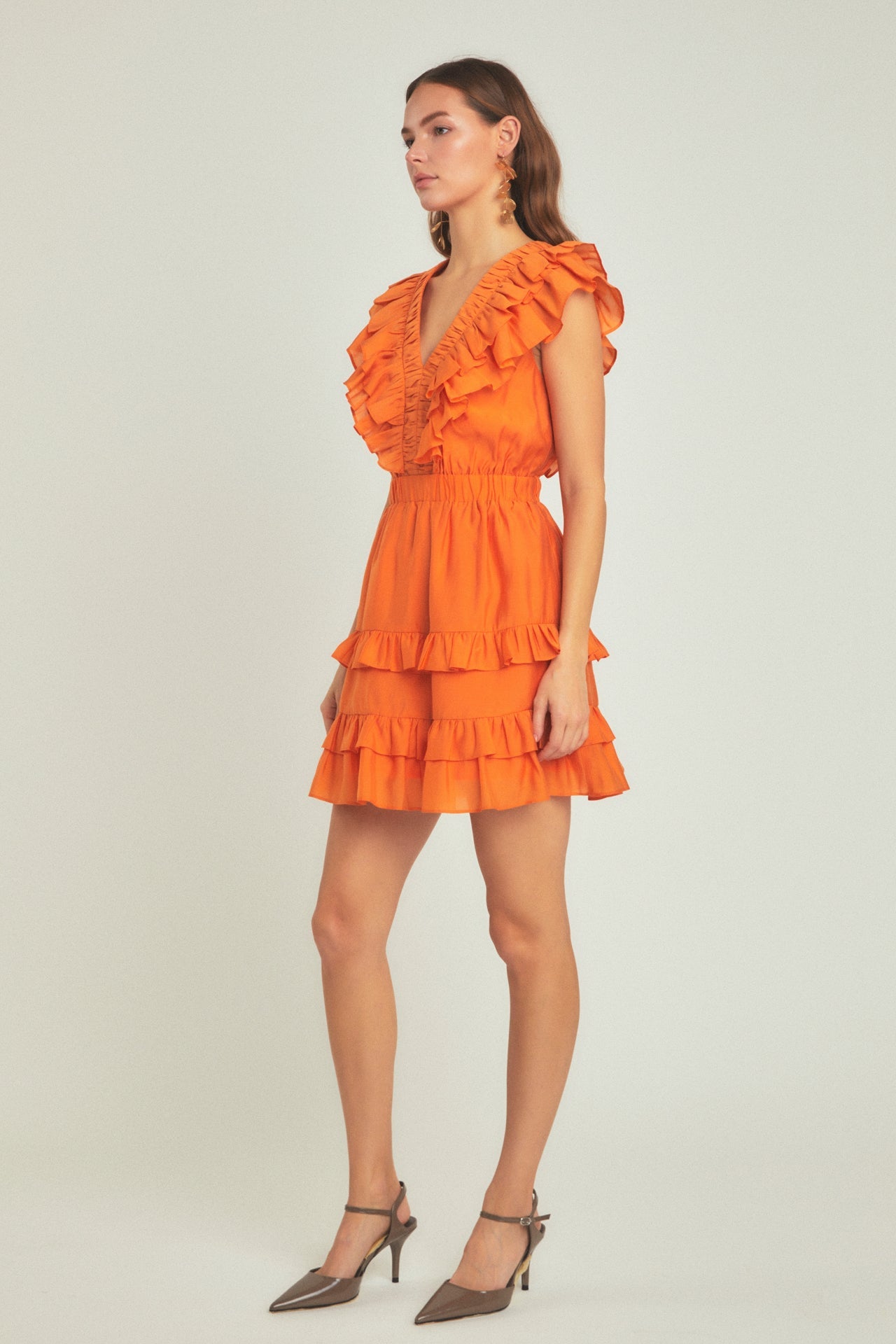 Ruffle Detail Mini Dress