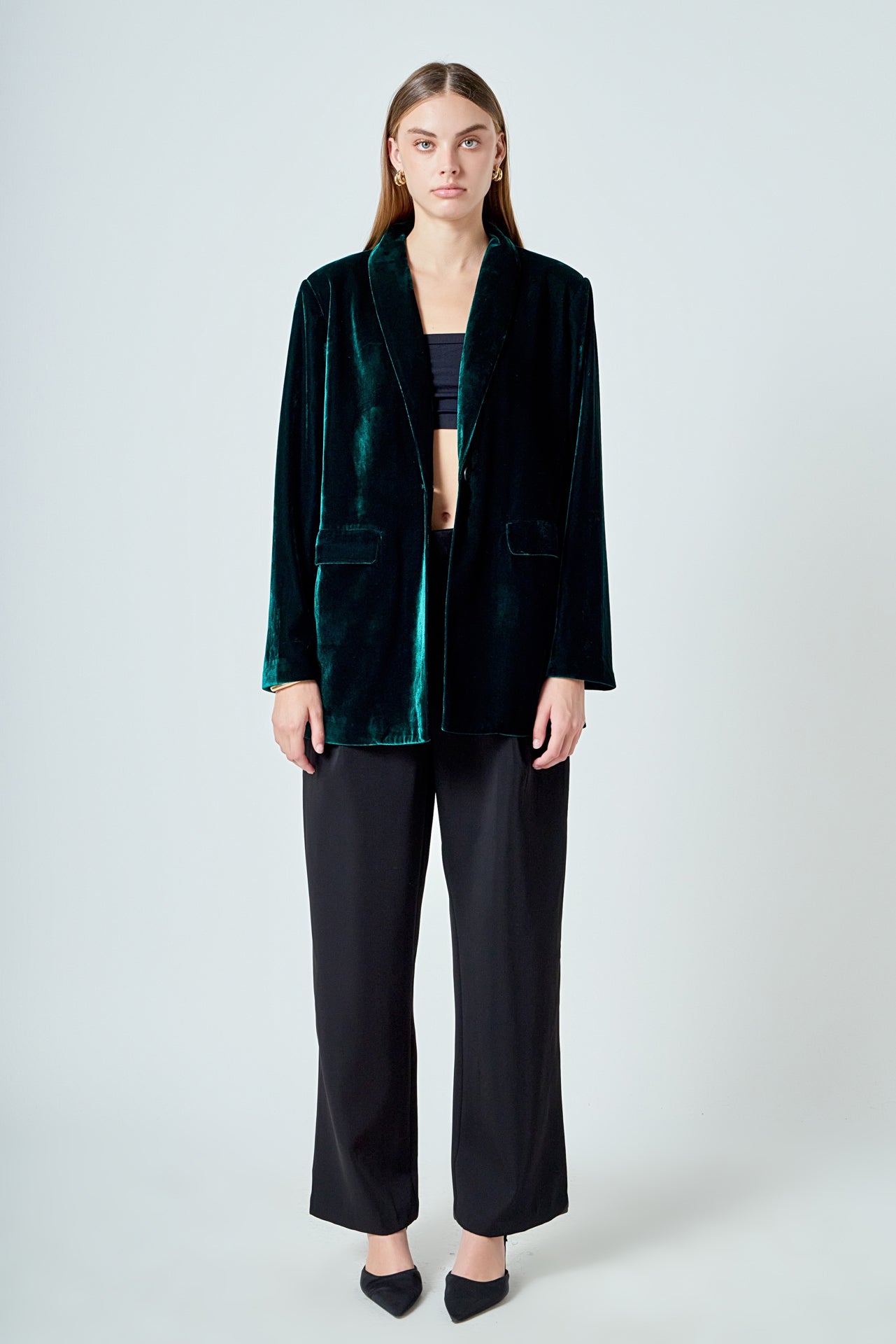 Velvet Loose Fit Blazer