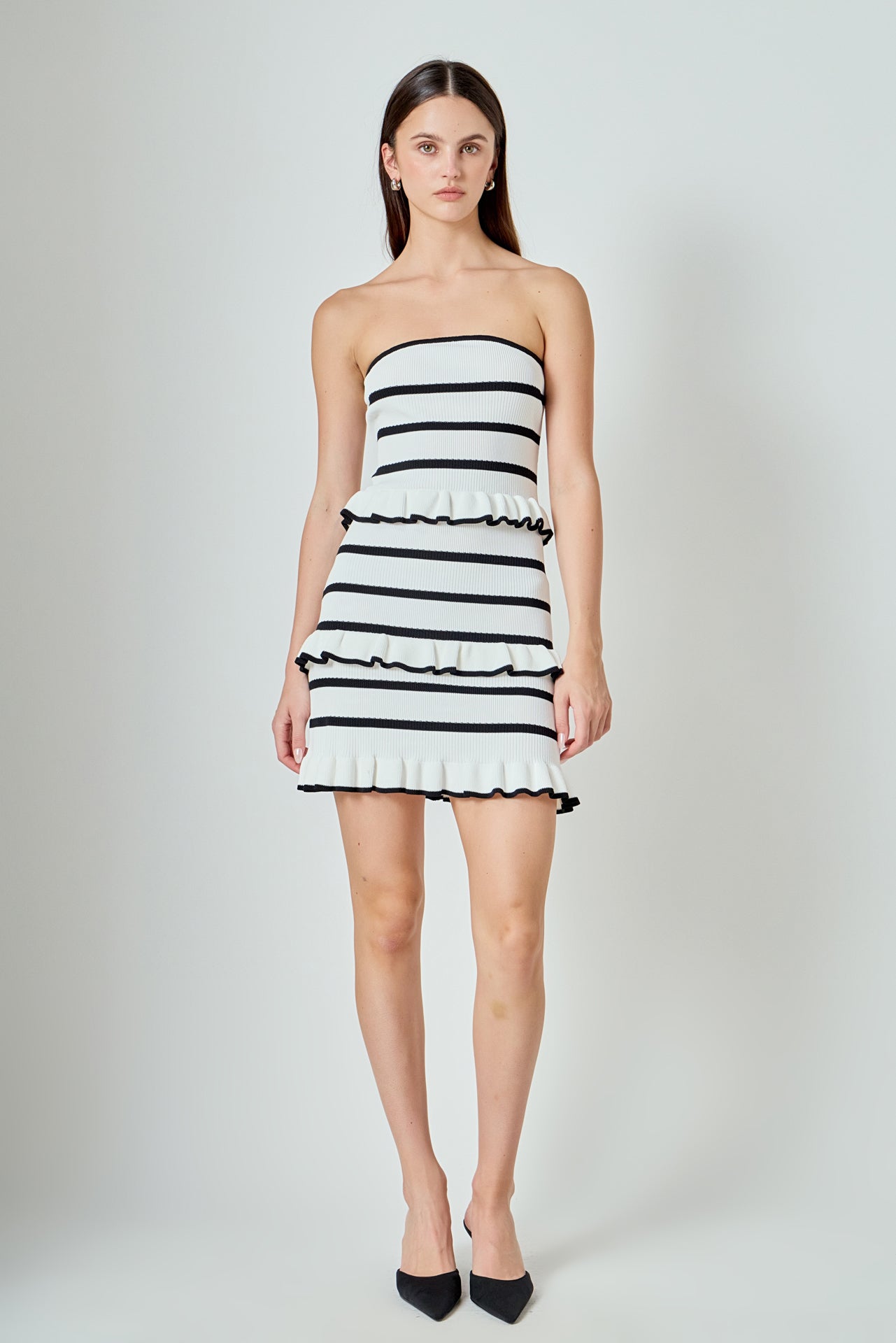 Striped Tube Knit Mini Dress
