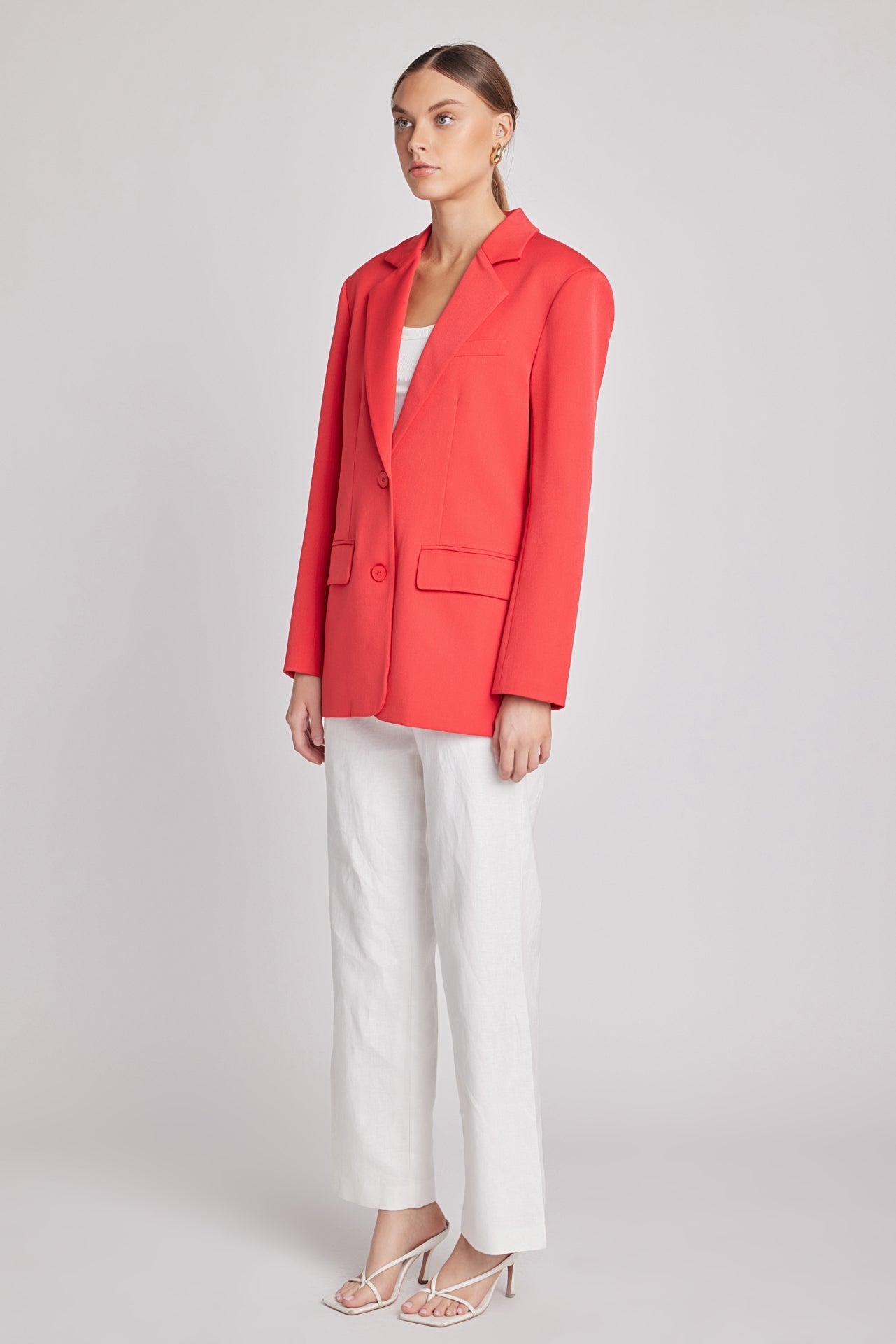 Oversized Notched Collar Blazer