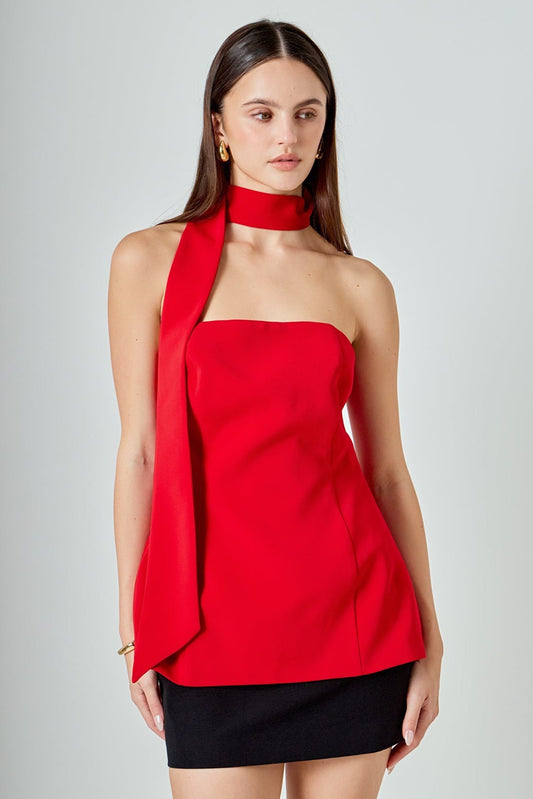 A-Line Choker Tie Top