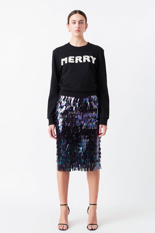 Sequin Midi Skirt