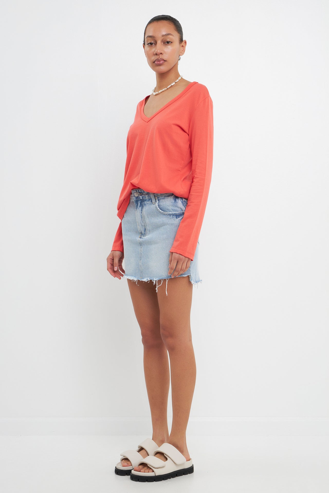 Classic Long Sleeve V Neck Tee