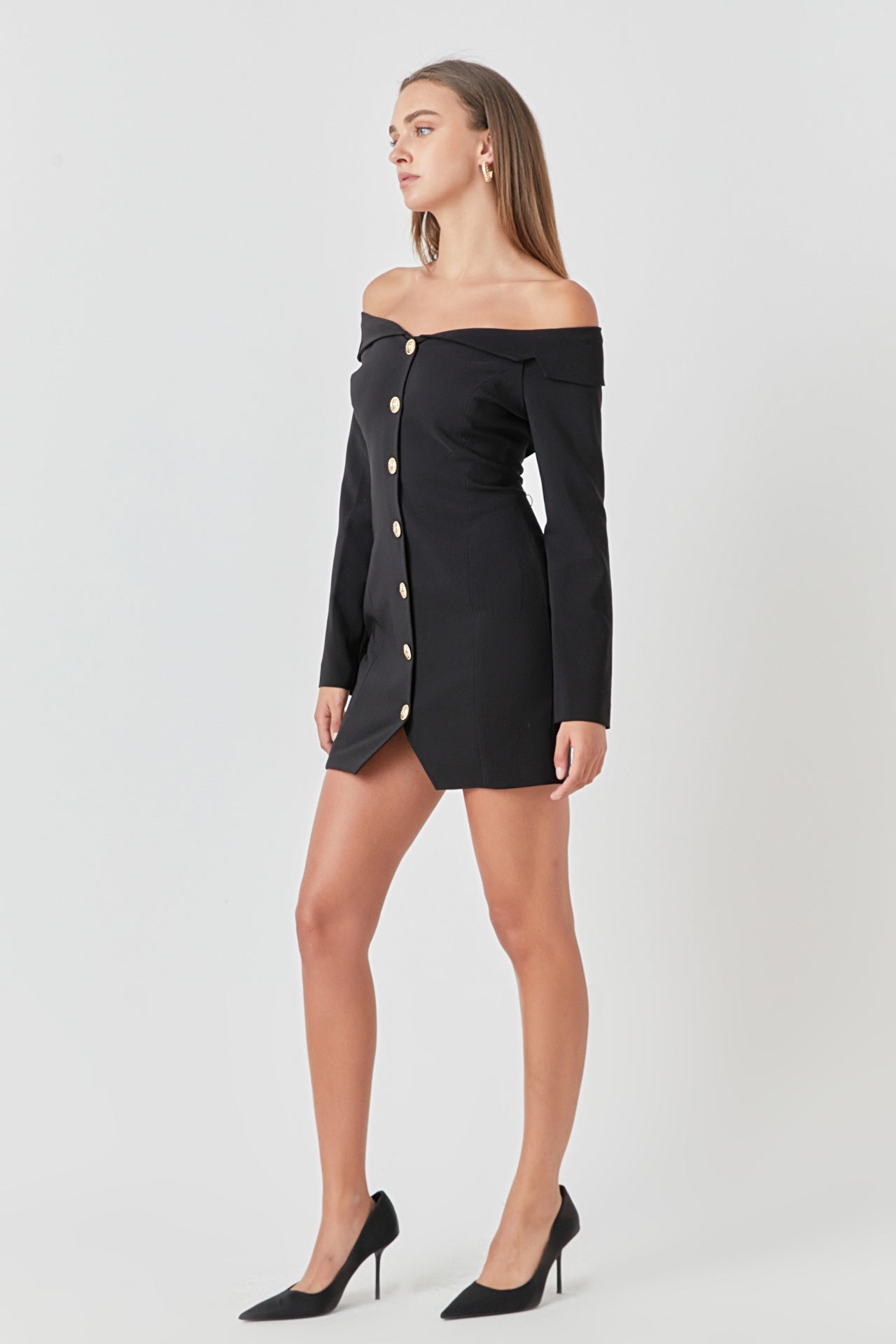 Off-The-Shoulder Blazer Dress