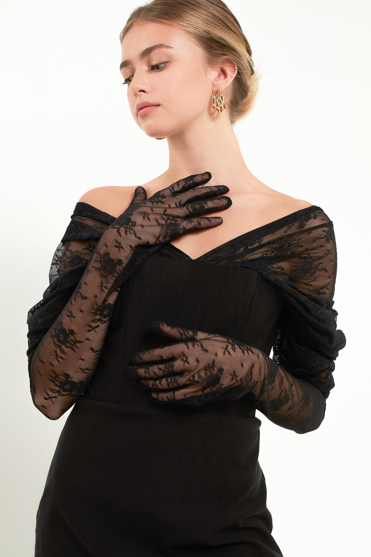 Mini Dress With Glove Sleeves