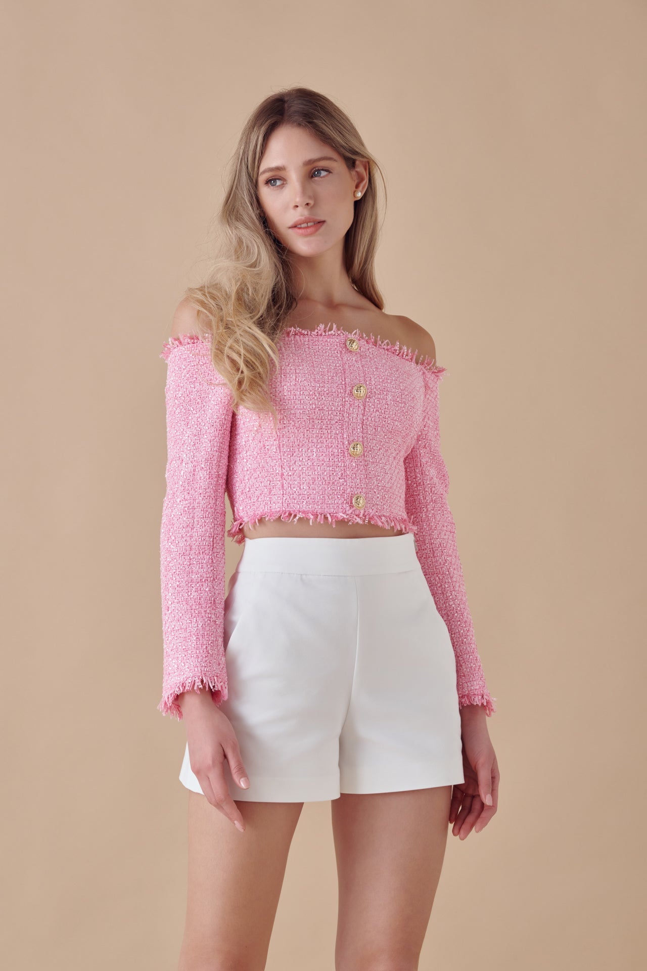 Off-The-Shoulder Long Sleeve Top
