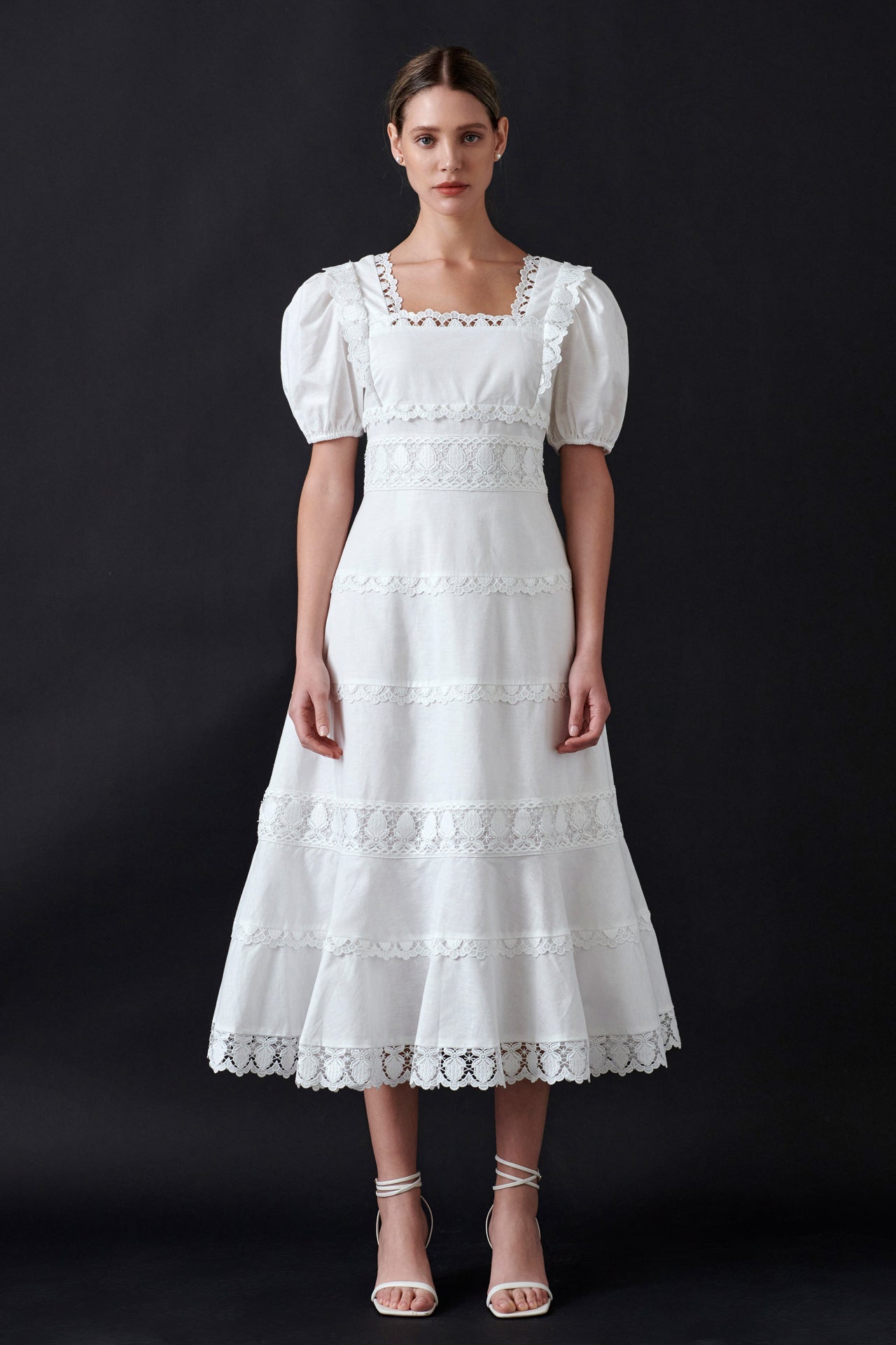 Multi Lace Linen Maxi Dress