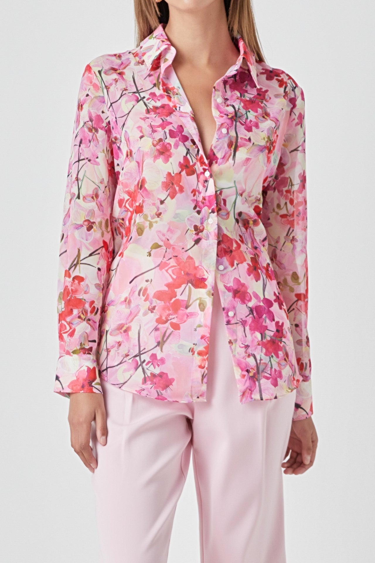 Floral Print Oversize Shirt