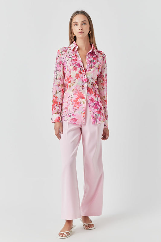 Floral Print Oversize Shirt