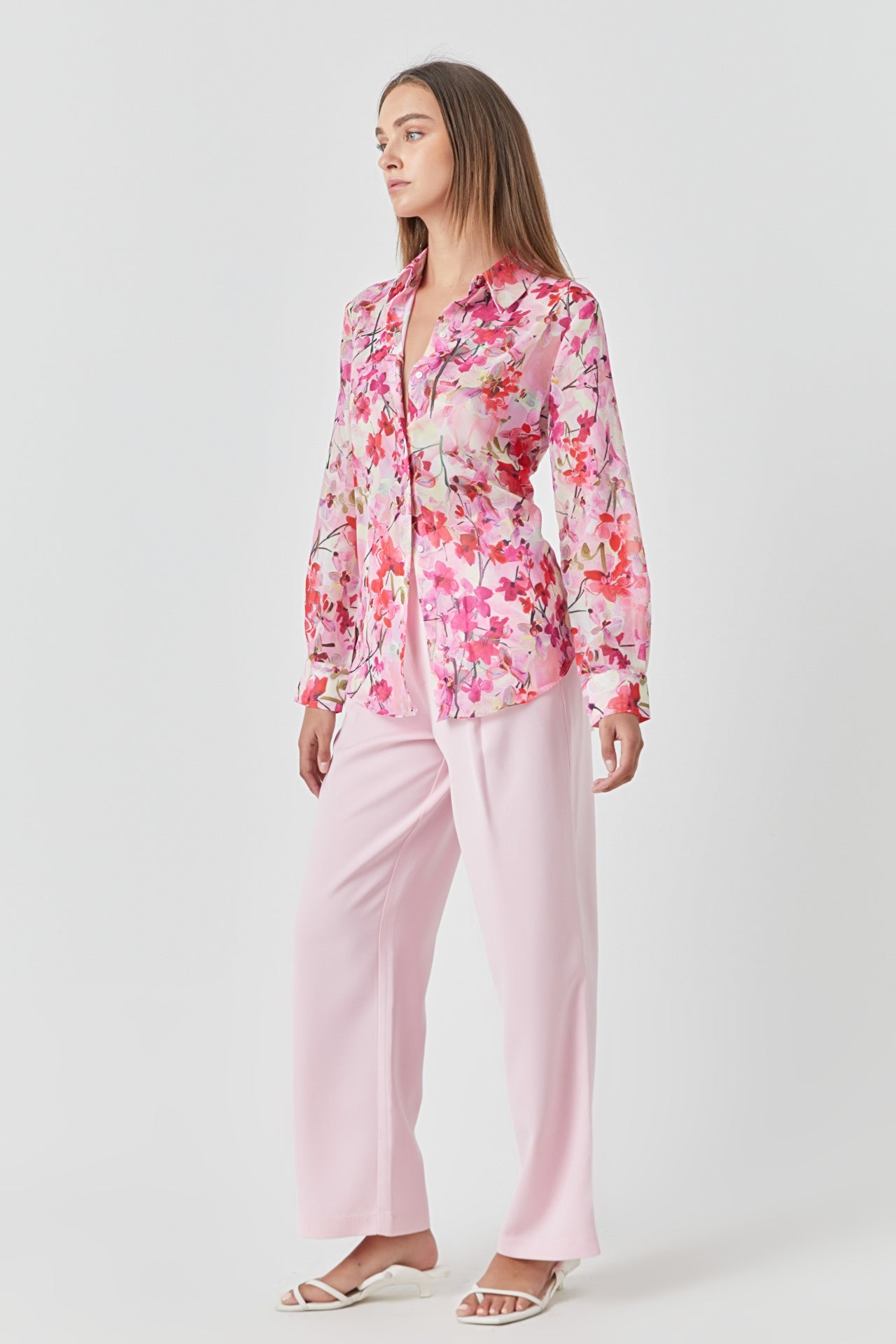 Floral Print Oversize Shirt