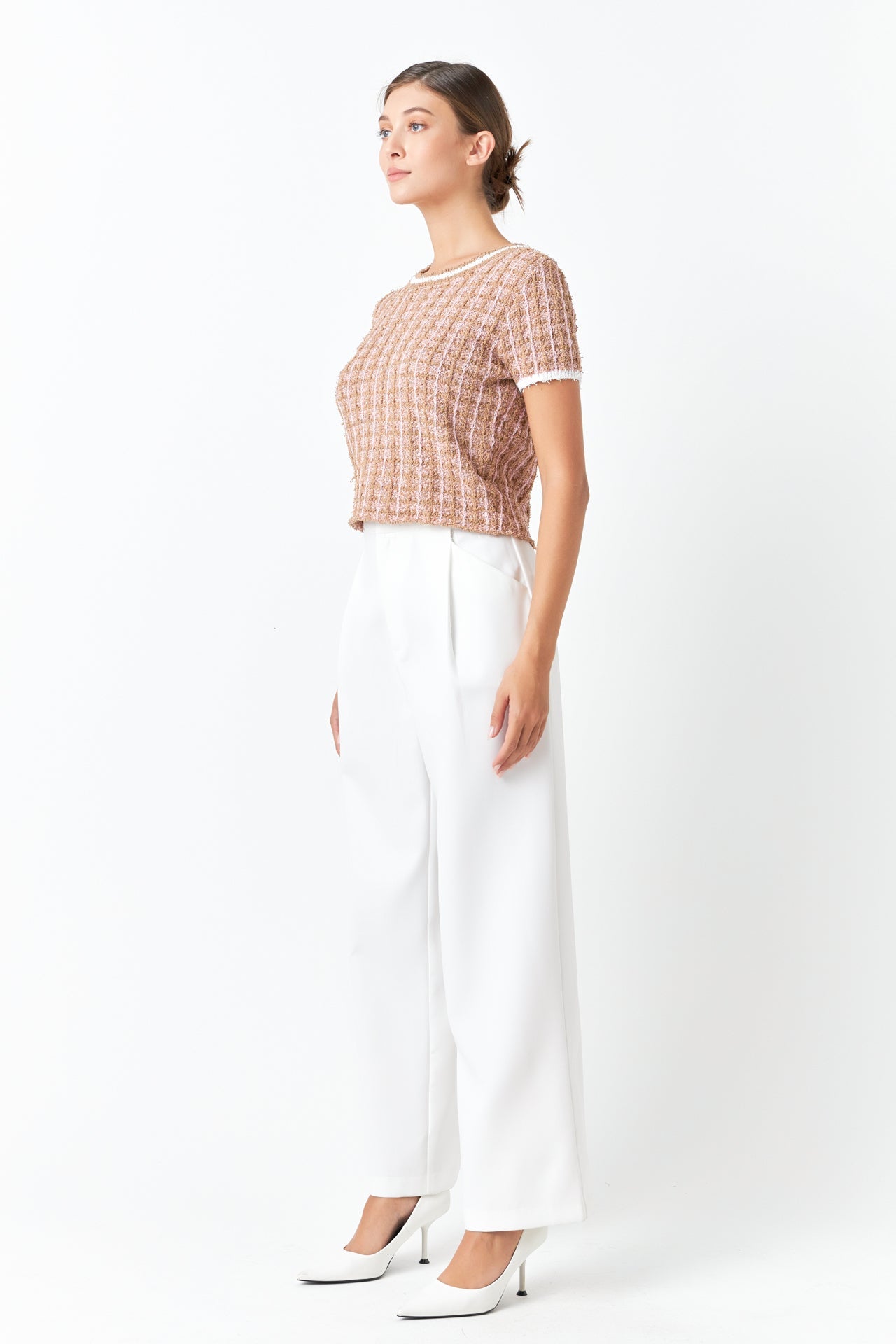 Check Knit Top