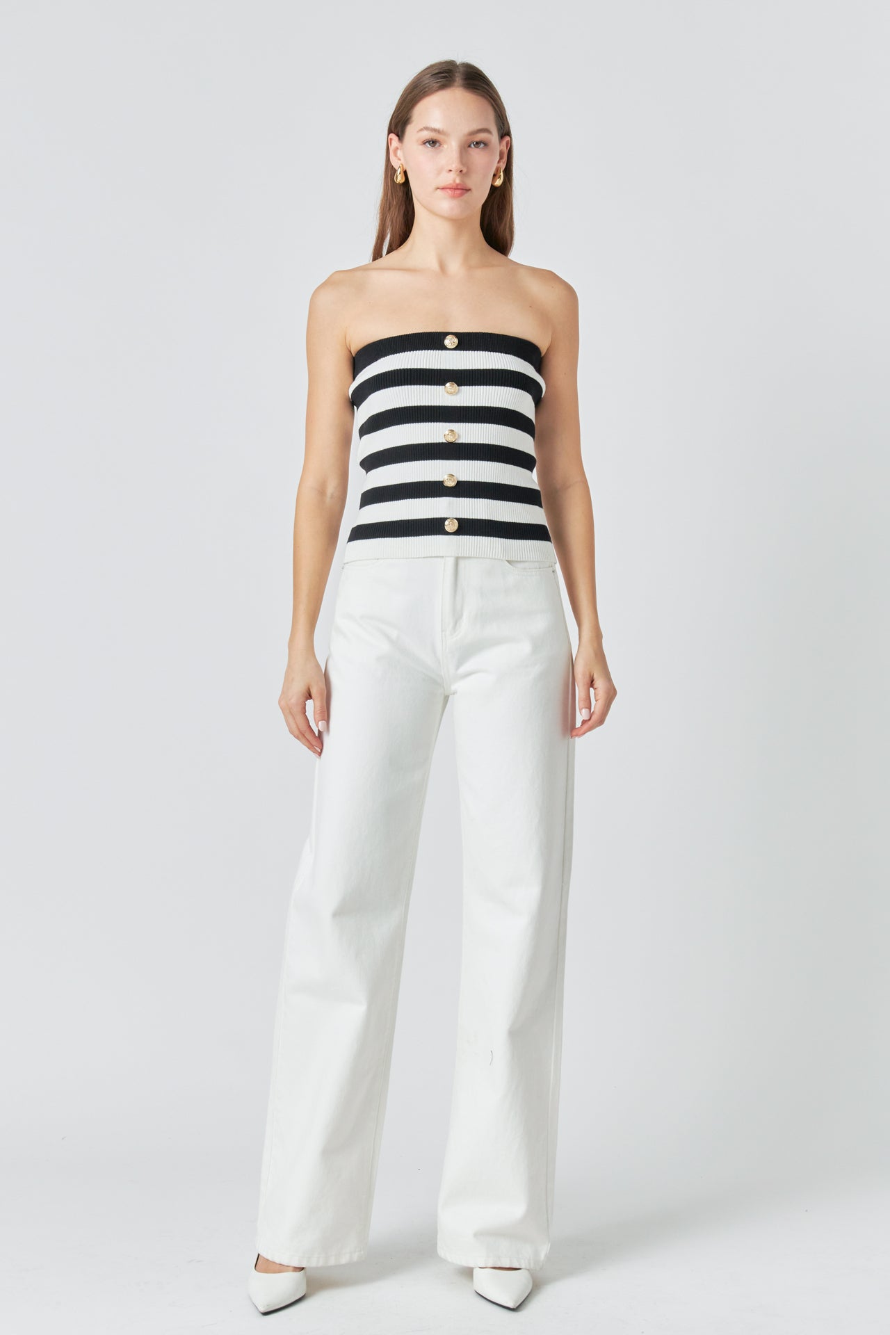 Striped Strapless Top