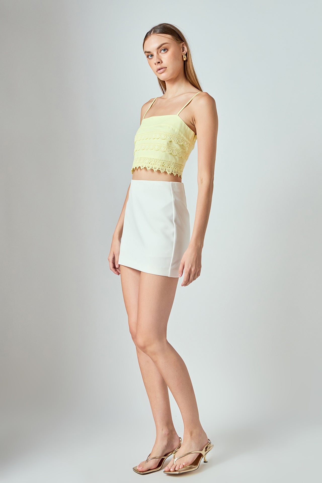 Lace Trim Crop Top