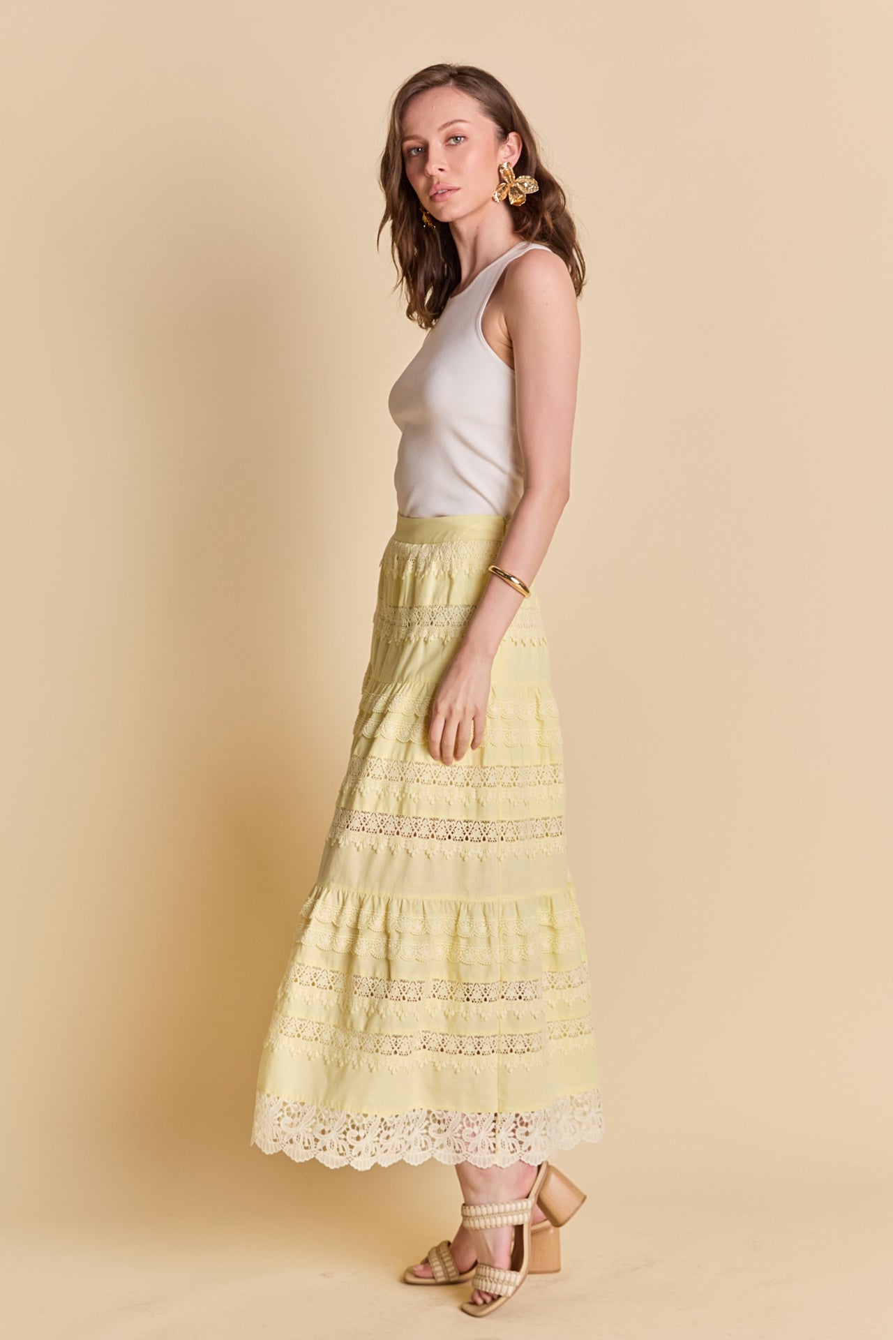 Laced Midi Skirt