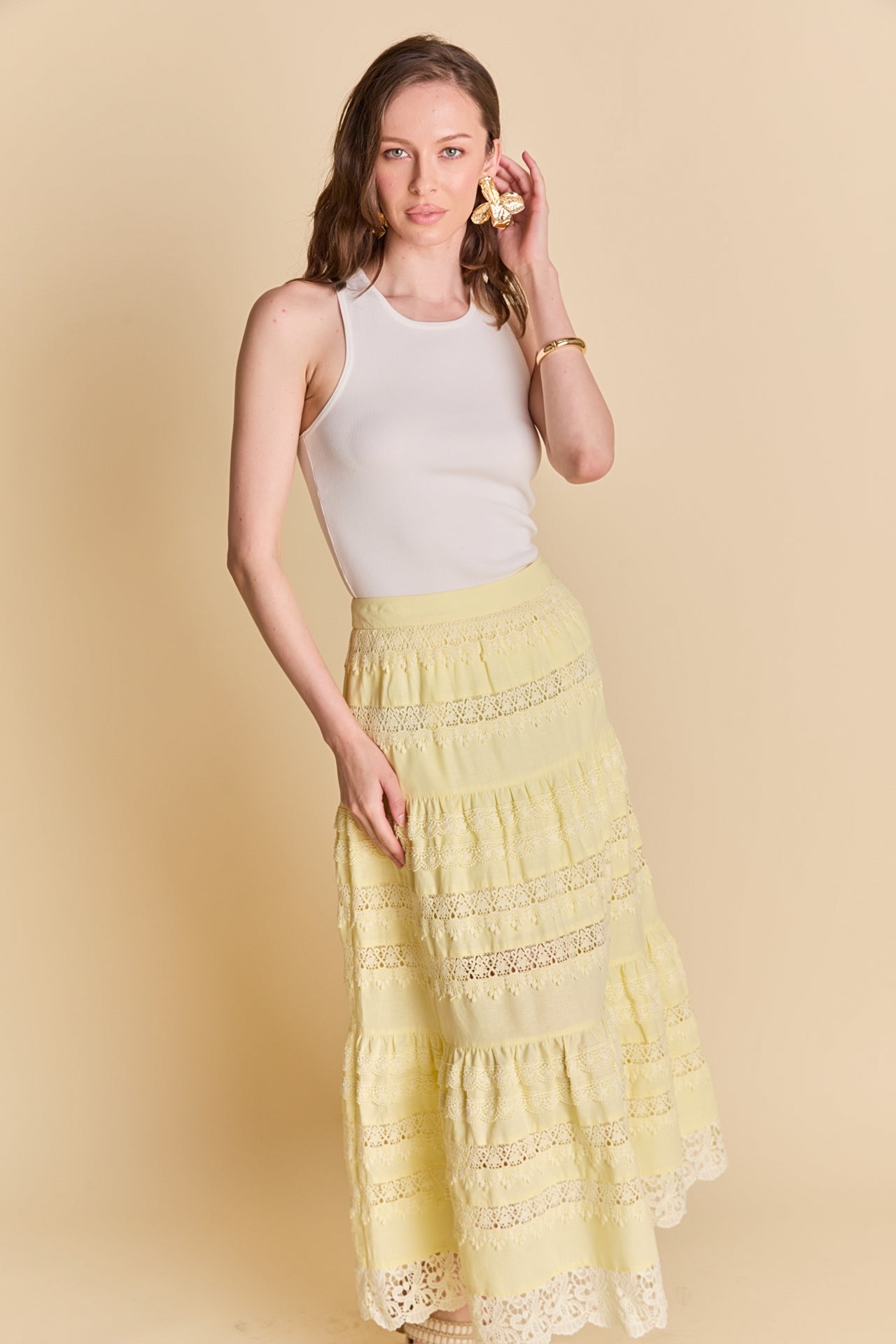 Laced Midi Skirt
