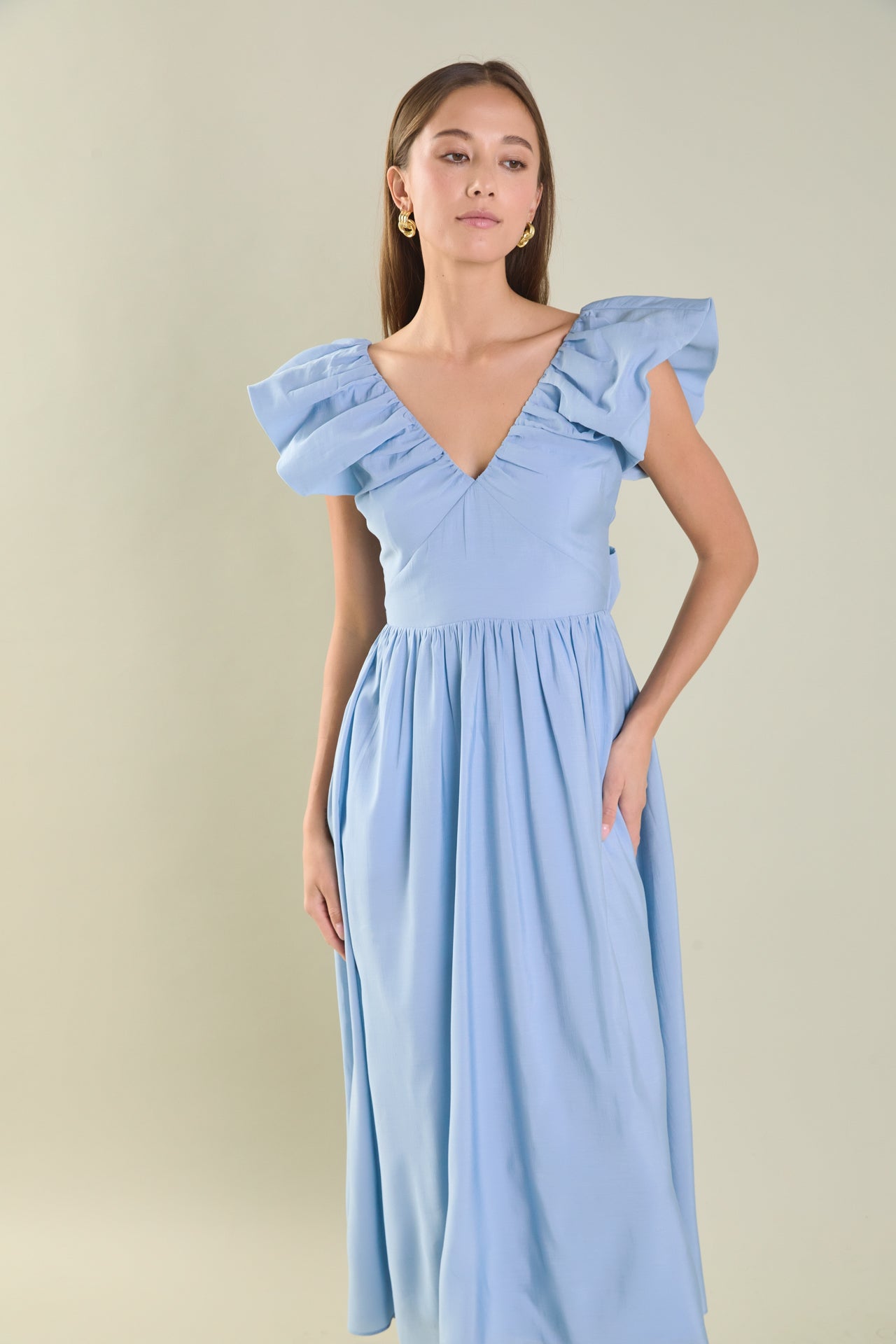 Back Bow Tied Maxi Dress