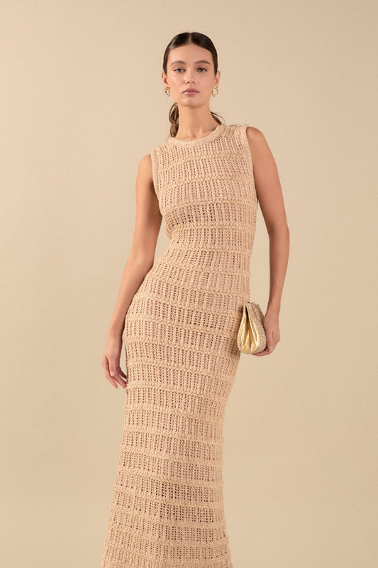 Gigi Sequin Knit Sleeveless Maxi Dress