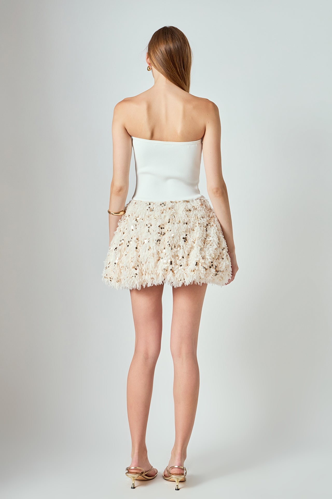Feather Blouson Mini dress