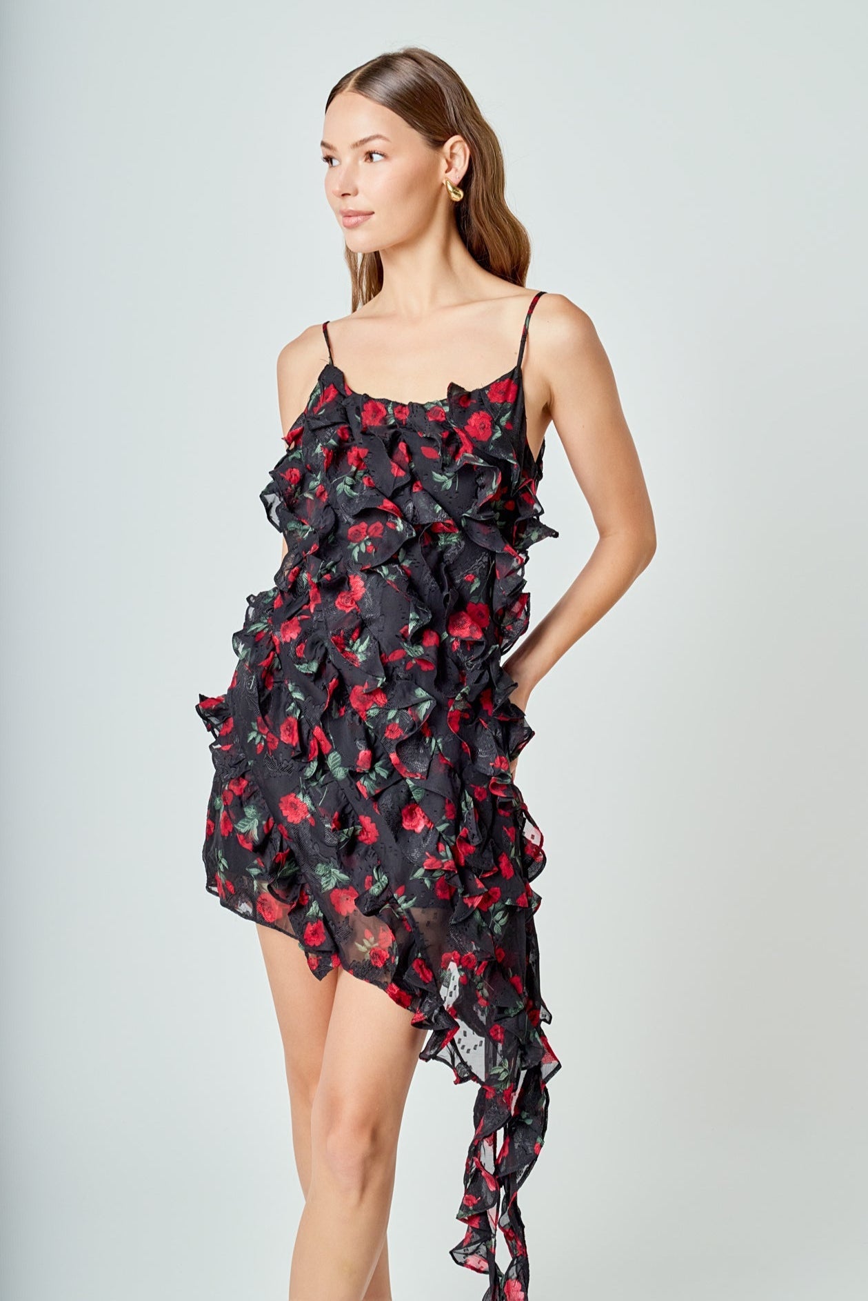 Print Ruffled maxi Dress