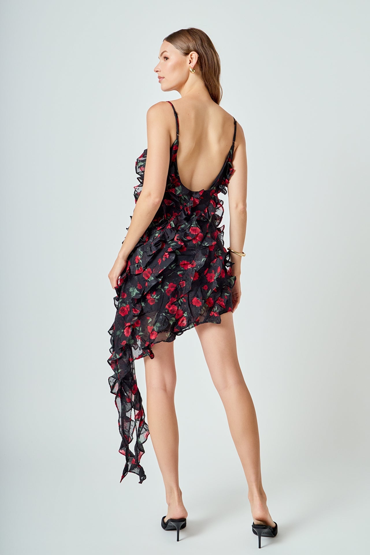Print Ruffled maxi Dress