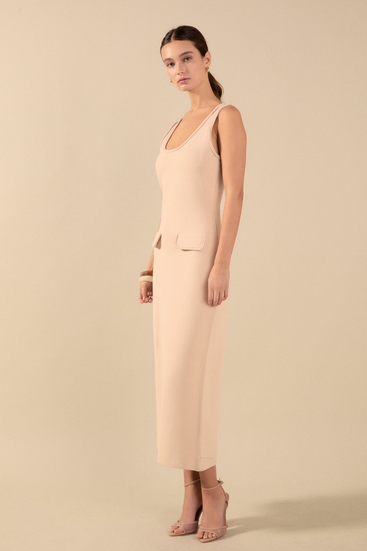 Braided Knit Maxi Dress