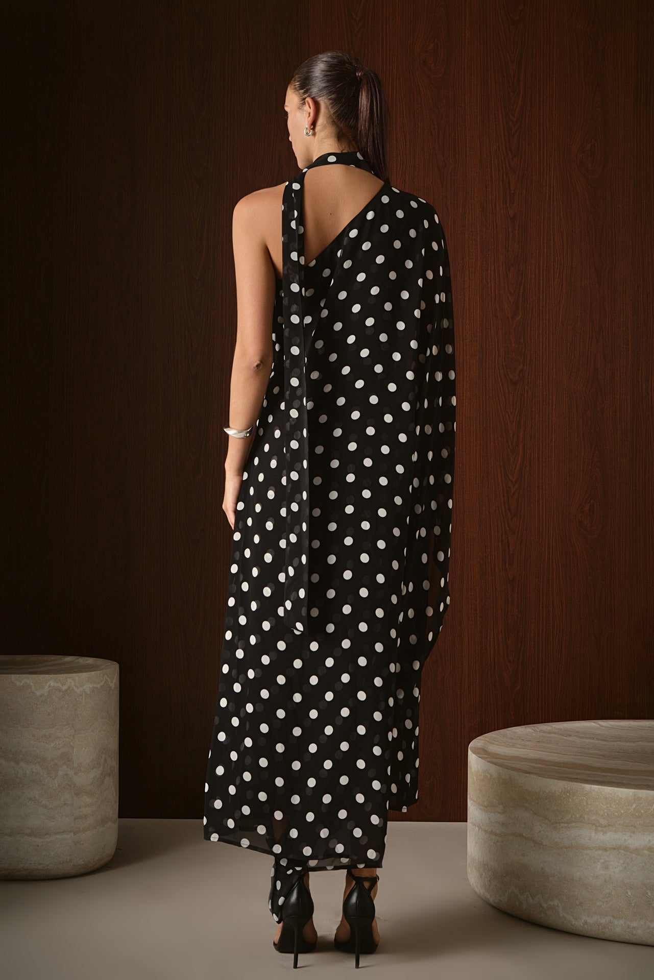 Sash Polka Dot Maxi Dress