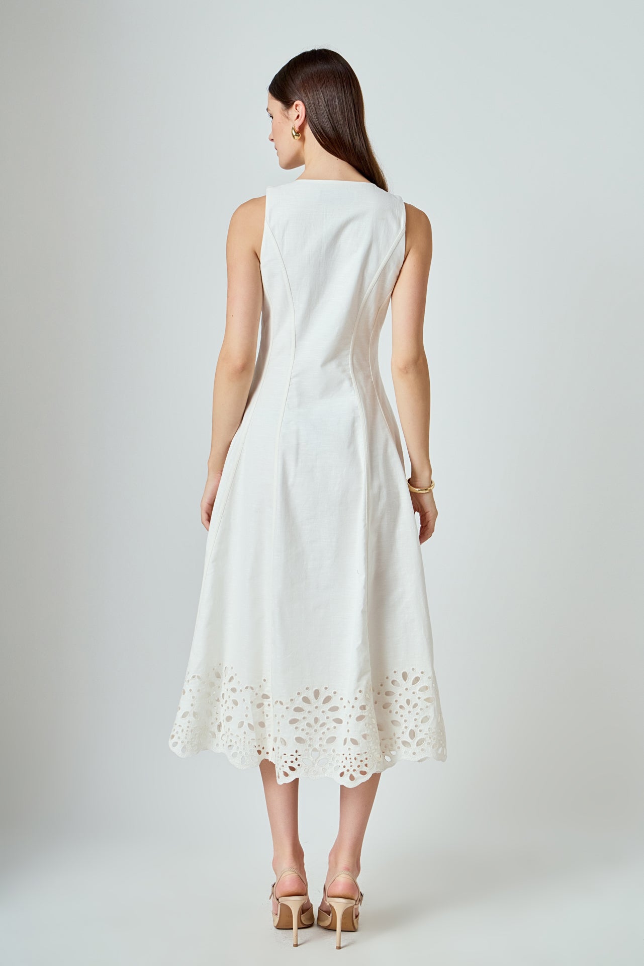 Embroidered Flounce Maxi Dress