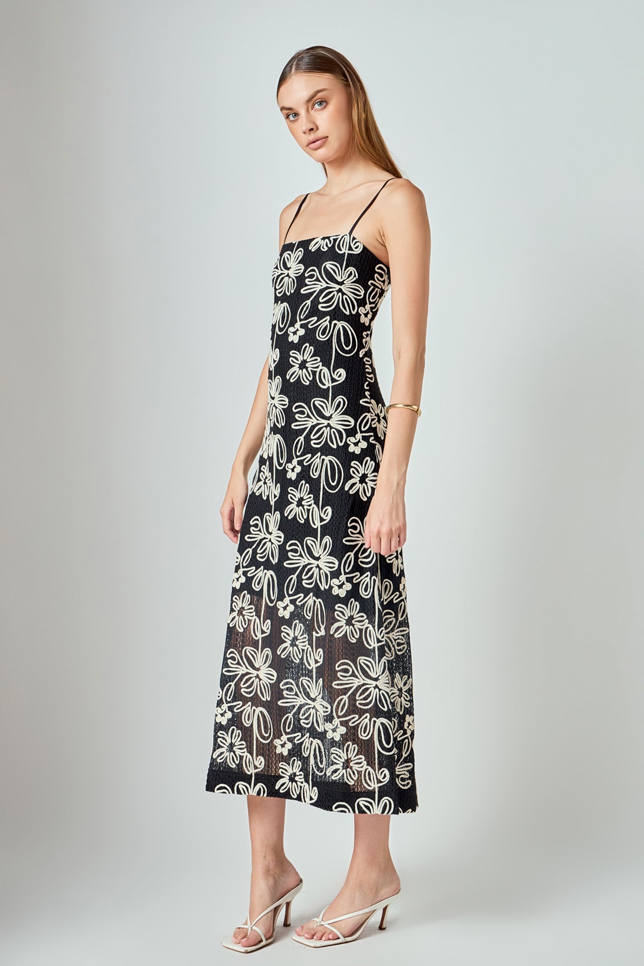 Crochet Embroidered Maxi Dress
