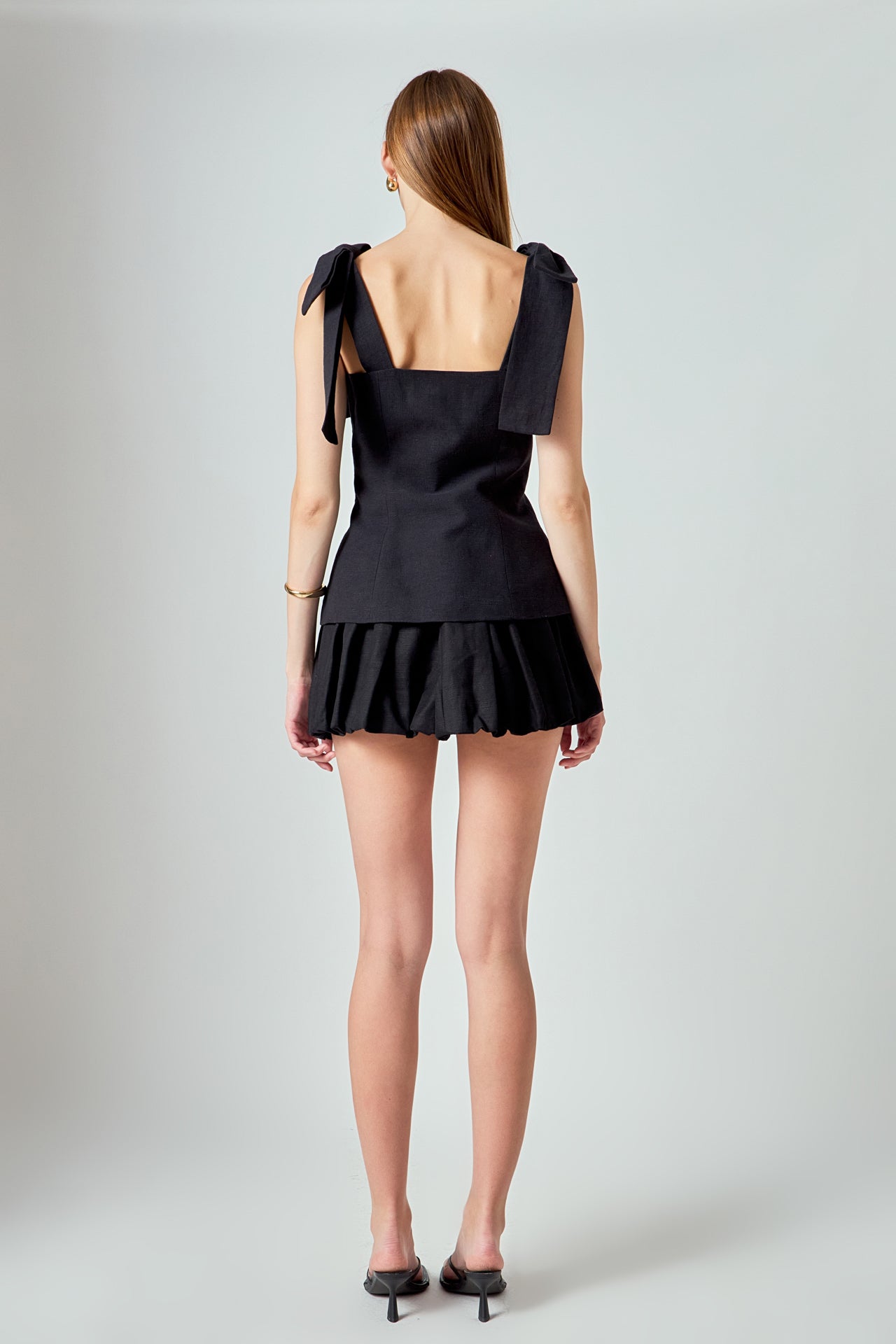 Allison Linen Blouson Bubble Mini Skirt