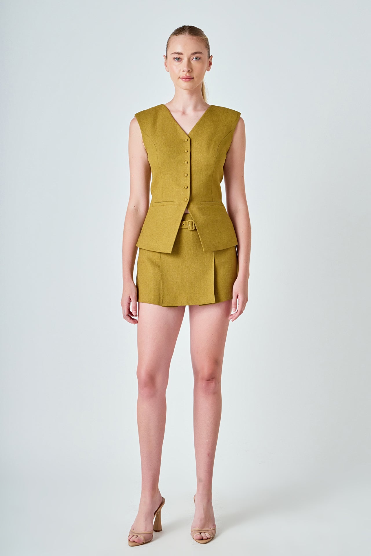 Tweed Buttoned Long Top