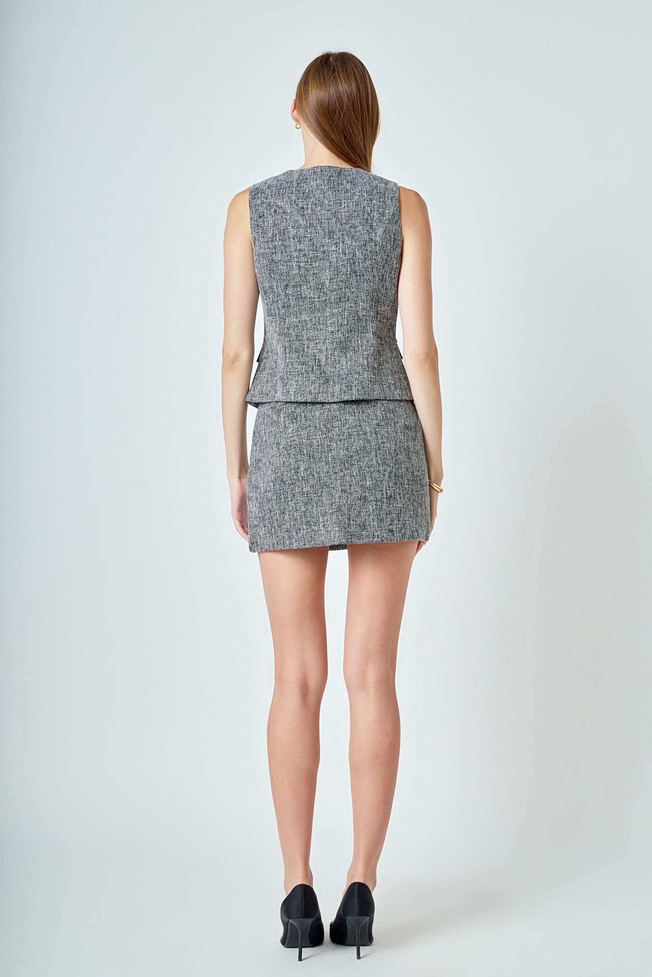 Multi Tweed Buttoned Vest