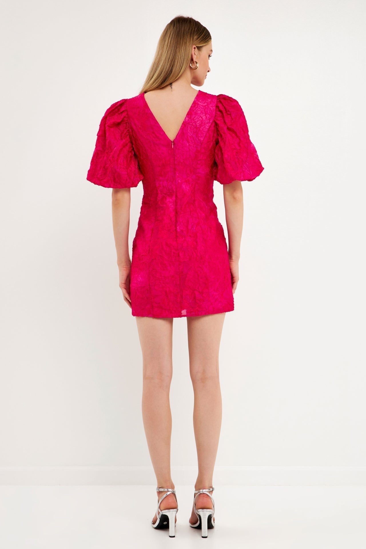 Floral Jacquard Mini Dress