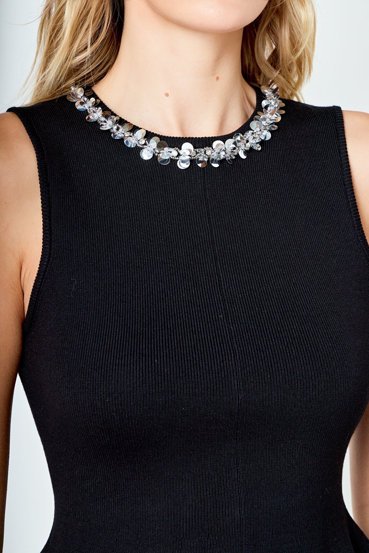 Jewel Trim Peplum Top