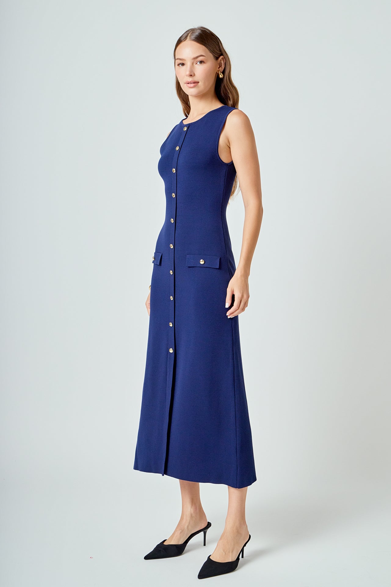 Knit Sleeveless Midi Dress
