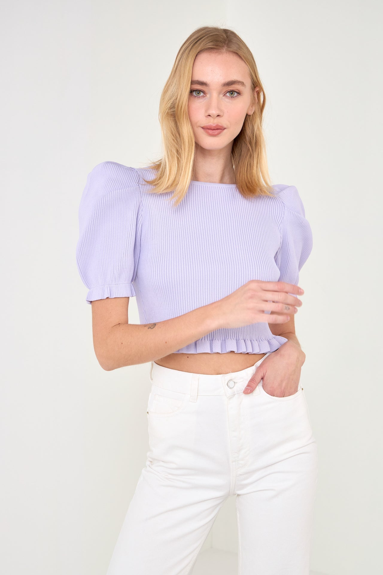 Back Tied Straps Knit Top