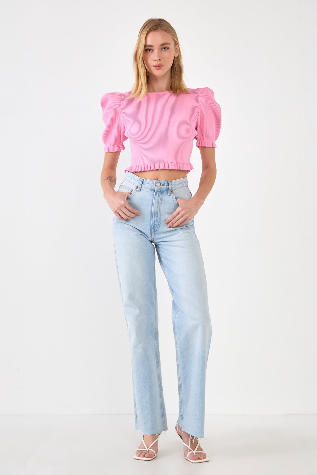 Back Tied Straps Knit Top