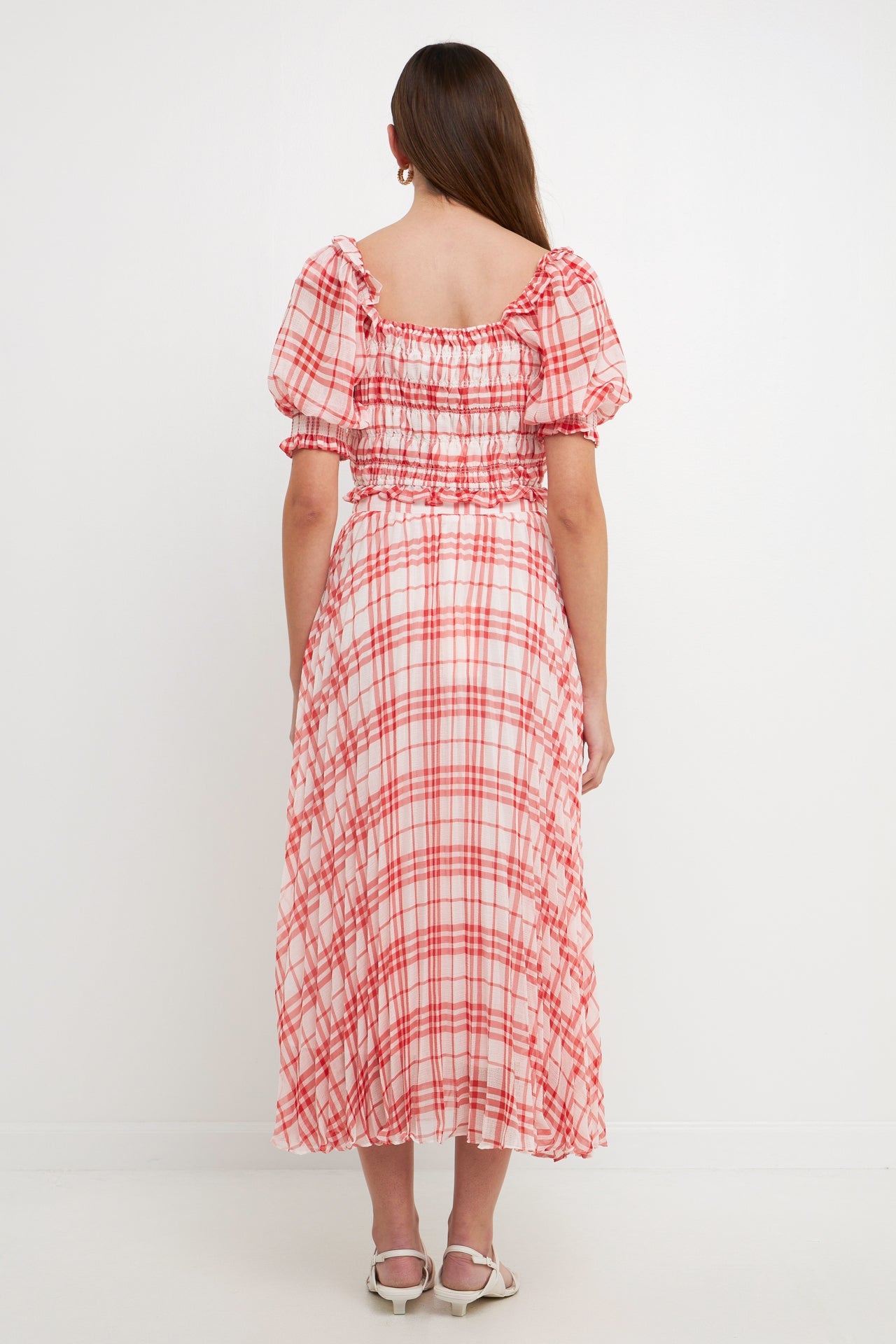 Gingham Smocked Top