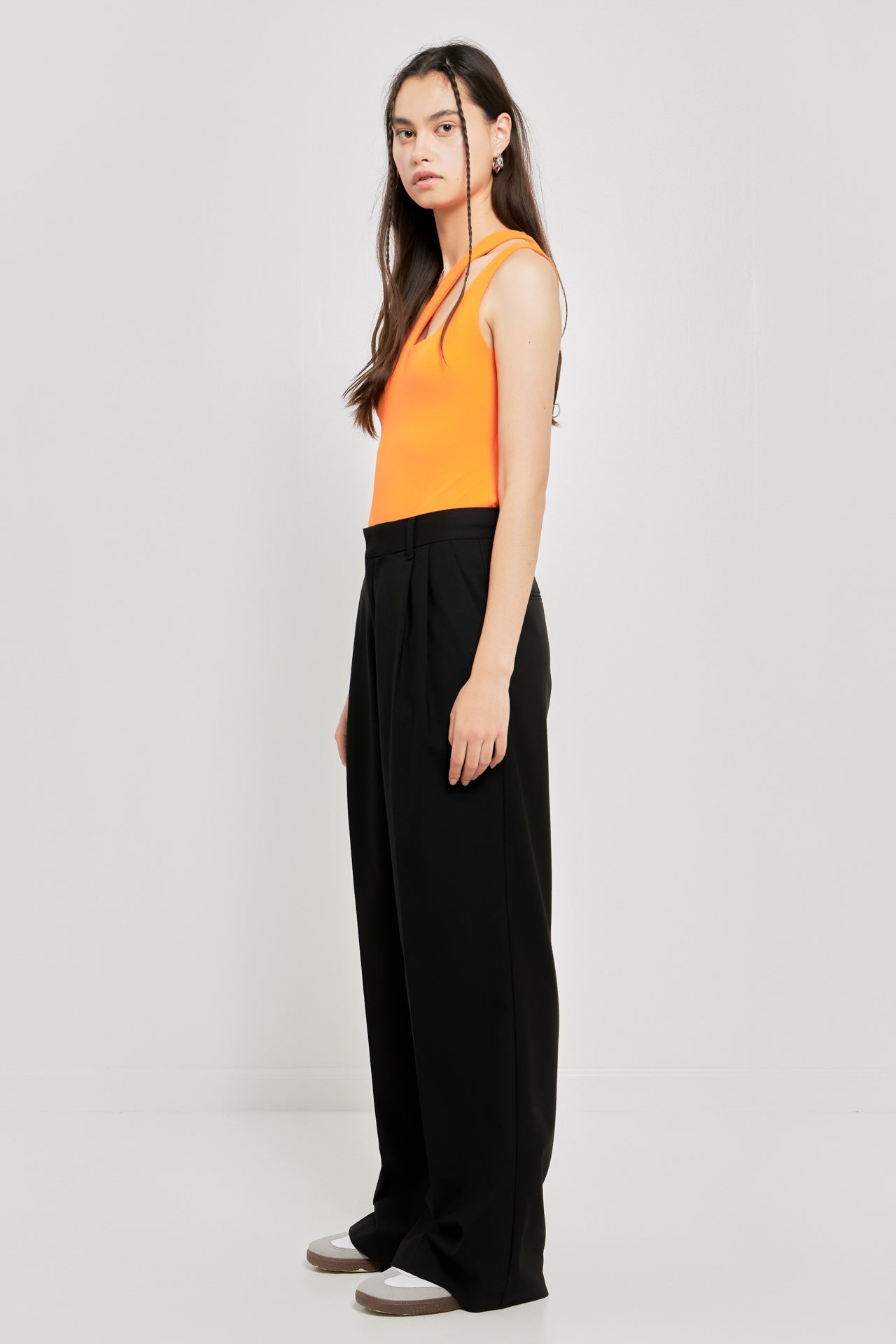 One Shoulder Cut-out Detail Knit Bodysuit