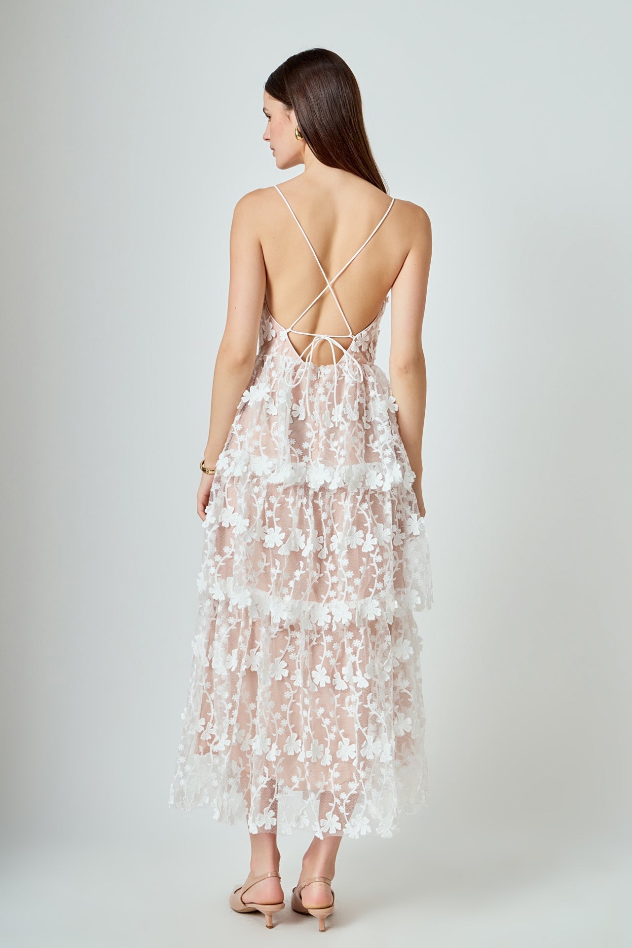 Crochet Layered Midi Dress