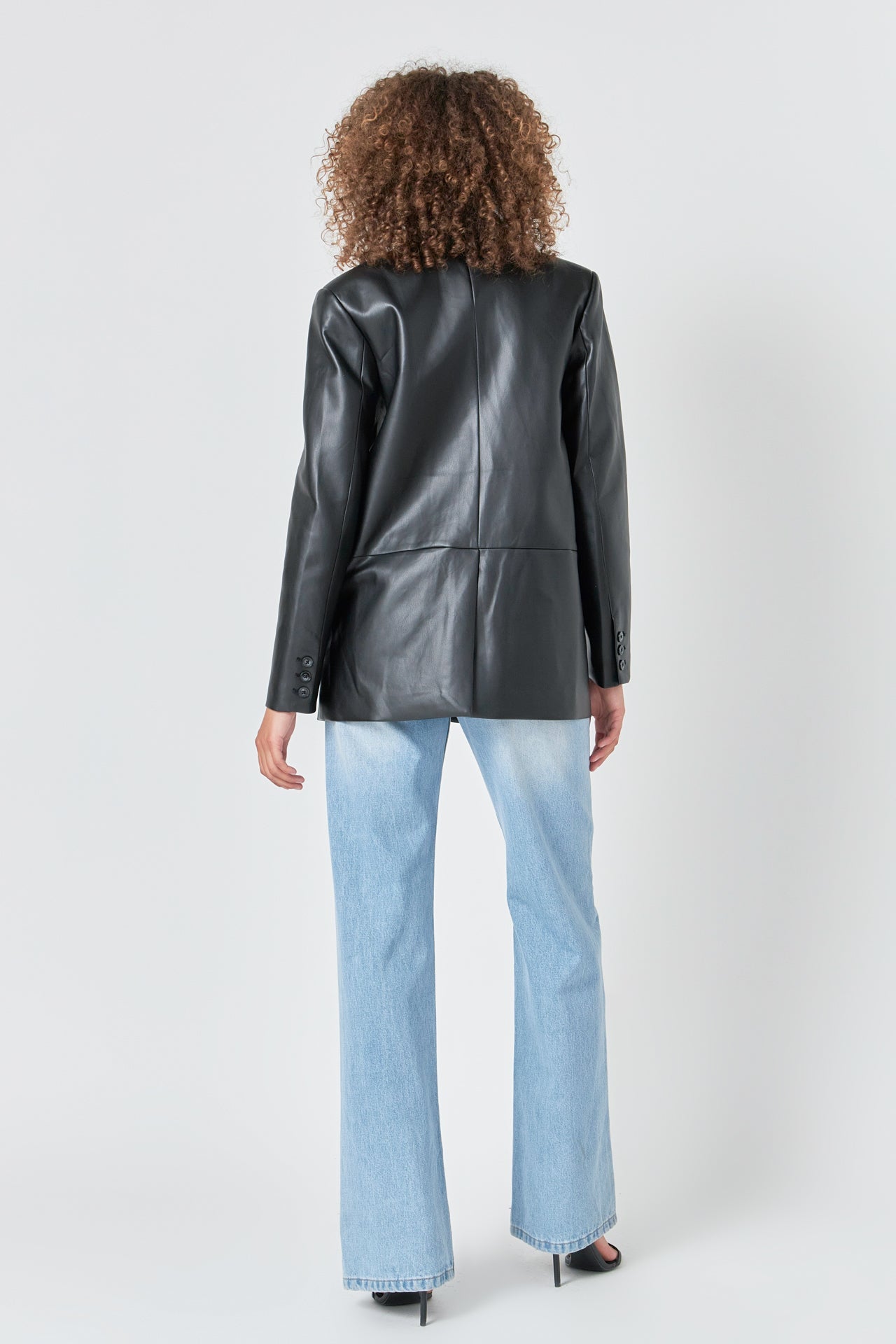 Faux Leather Blazer