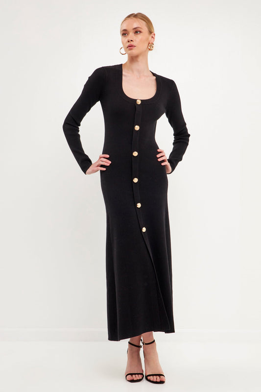 Premium Button-Down Maxi Dress