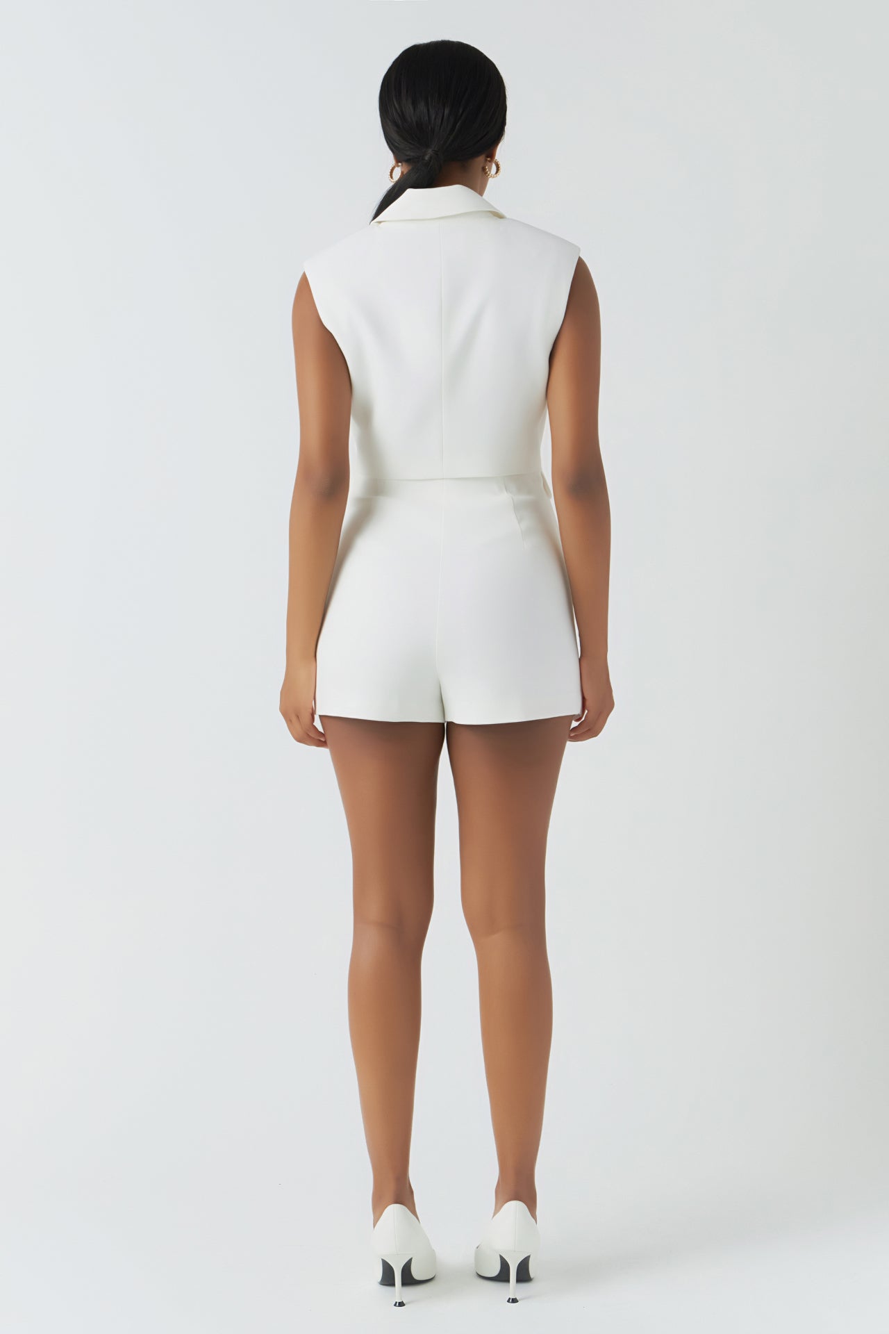 Sleeveless Blazer Romper