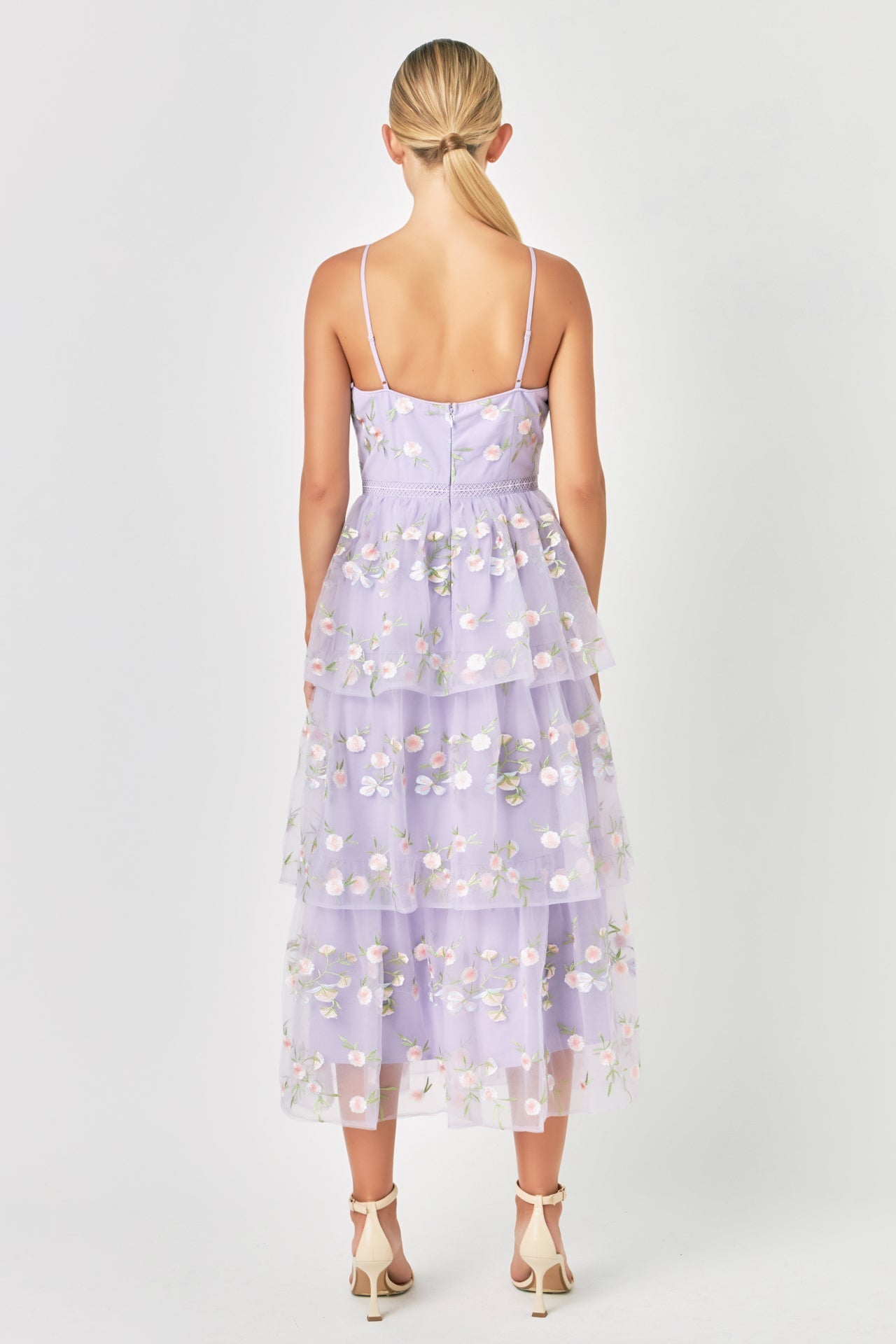 Floral Layered Midi Dress