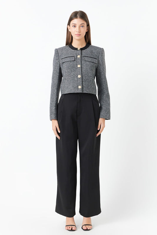 Herringbone Contrast Blazer