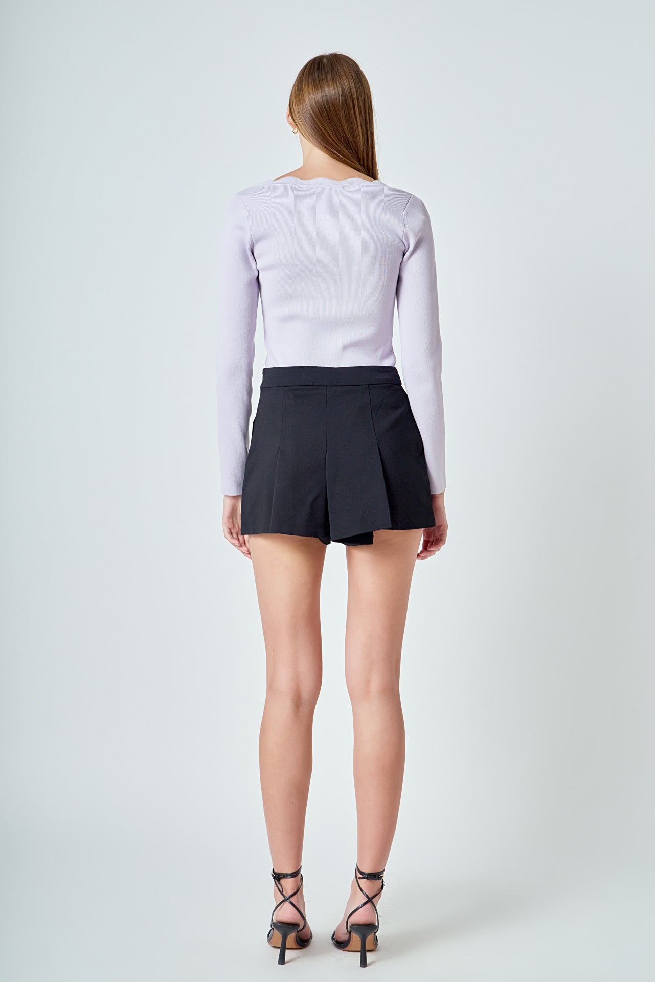 Scallop Detail Long Sleeve Sweater