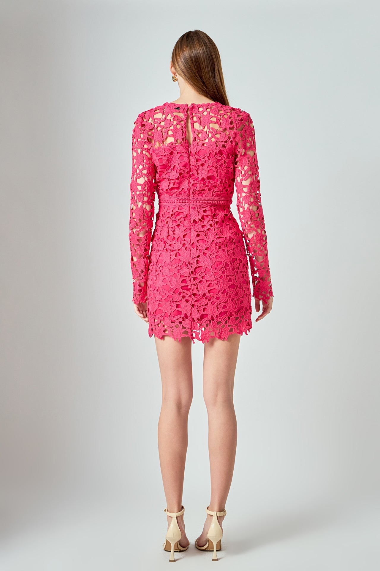 Long Sleeve Lace Mini Dress