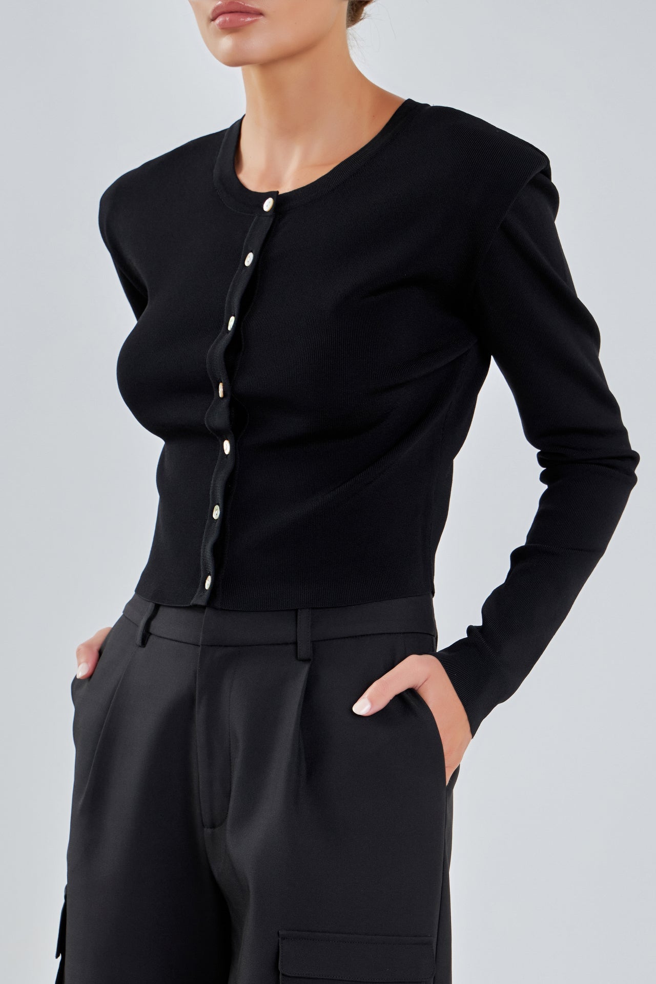Shoulder Pad Cardigan